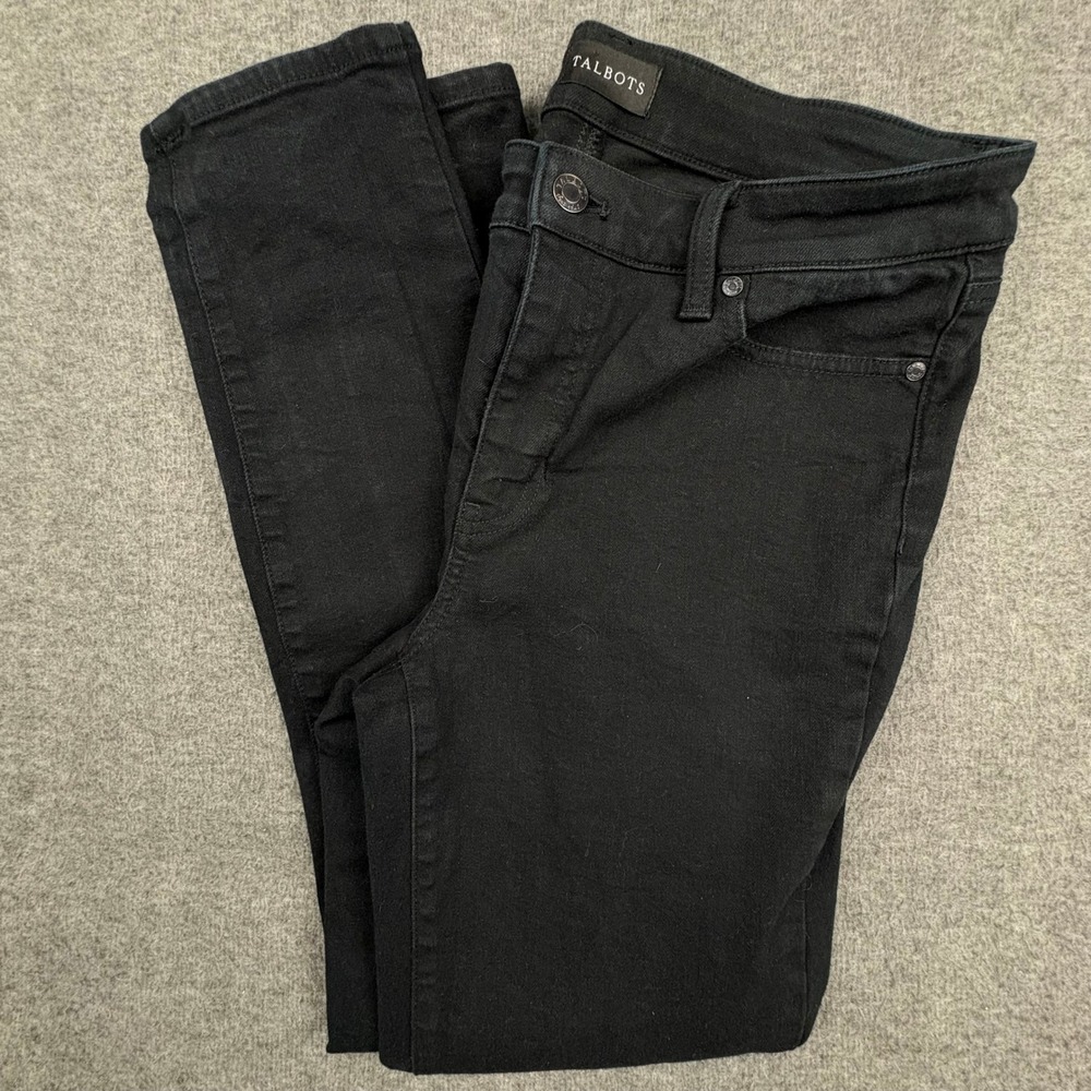 Talbots Women‎ 8 Slim Ankle Jeans Black Stretch Classic Fit Denim Pants